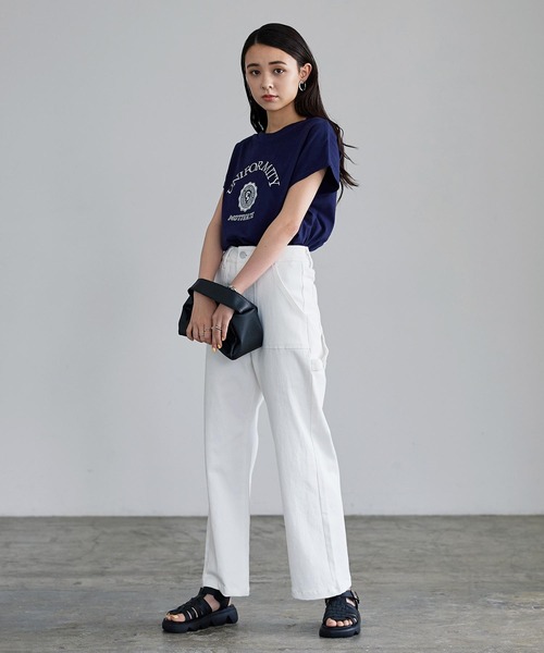 KOBE LETTUCE（コウベレタス）の「選べるデザイン フレンチ刺繍Tシャツ（Tシャツ/カットソー・レディース・オフホワイト/ベージュ/ネイビー/ホワイト系/ベージュ系/ネイビー系・FREE）」の20枚目の写真