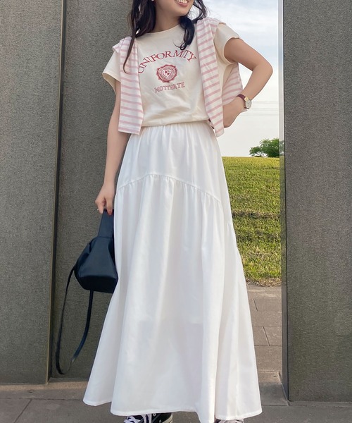 KOBE LETTUCE（コウベレタス）の「選べるデザイン フレンチ刺繍Tシャツ（Tシャツ/カットソー・レディース・オフホワイト/ベージュ/ネイビー/ホワイト系/ベージュ系/ネイビー系・FREE）」の15枚目の写真