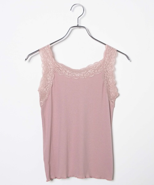 WEGO（ウィゴー）の「WEGO/ギャザーレースタンクトップ（タンクトップ・レディース・ホワイト/ブラック/ピンク・FREE）」の5枚目の写真