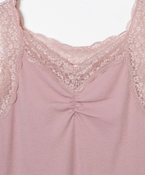 WEGO（ウィゴー）の「WEGO/ギャザーレースタンクトップ（タンクトップ・レディース・ホワイト/ブラック/ピンク・FREE）」の12枚目の写真