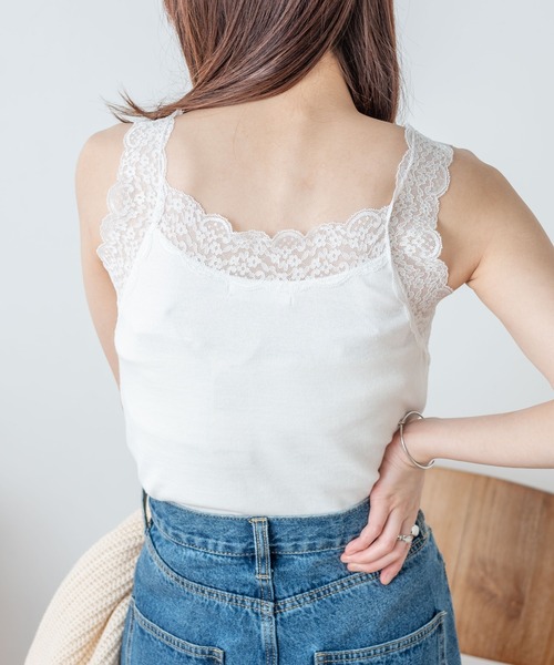 WEGO（ウィゴー）の「WEGO/ギャザーレースタンクトップ（タンクトップ・レディース・ホワイト/ブラック/ピンク・FREE）」の13枚目の写真