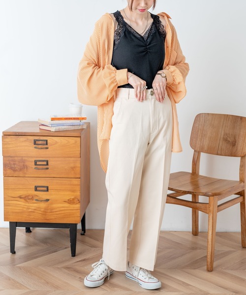 WEGO（ウィゴー）の「WEGO/ギャザーレースタンクトップ（タンクトップ・レディース・ホワイト/ブラック/ピンク・FREE）」の6枚目の写真