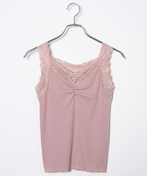 WEGO（ウィゴー）の「WEGO/ギャザーレースタンクトップ（タンクトップ・レディース・ホワイト/ブラック/ピンク・FREE）」の22枚目の写真