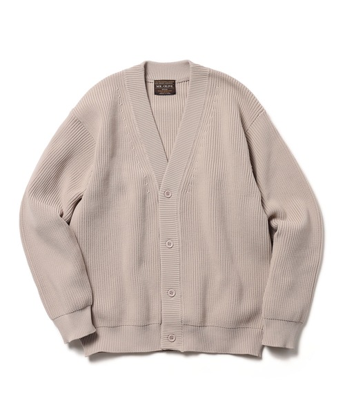 MR.OLIVE(ミスターオリーブ)の「ローゲージ アゼ編み ポリエステルニット / スタンダード カーディガン(カーディガン/ボレロ・メンズ・ベージュ/ネイビー/グリーン/ブラック・MEDIUM/SMALL/LARGE)」の6枚目の写真