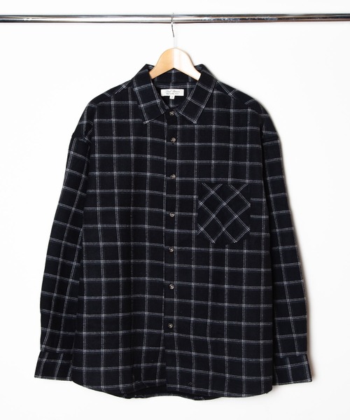 hardcover(ハードカバー)の「hardcover/中綿ロングチェックシャツ(シャツ/ブラウス・レディース・ブラック/ベージュ/ブラウン/グレー/ネイビー・FREE)」の13枚目の写真