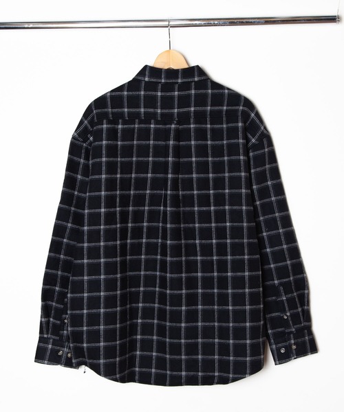 hardcover(ハードカバー)の「hardcover/中綿ロングチェックシャツ(シャツ/ブラウス・レディース・ブラック/ベージュ/ブラウン/グレー/ネイビー・FREE)」の12枚目の写真