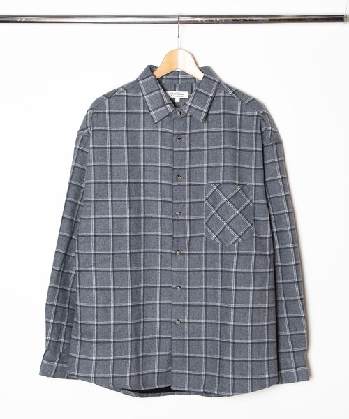 hardcover(ハードカバー)の「hardcover/中綿ロングチェックシャツ(シャツ/ブラウス・レディース・ブラック/ベージュ/ブラウン/グレー/ネイビー・FREE)」の11枚目の写真