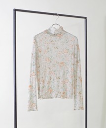 リンクルストレッチレースシアートップス