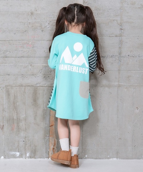 RAGMART（ラグマート）の「ナイロンポケットワンピース（ワンピース・キッズ・イエロー/グリーン・110cm/100cm/120cm/130cm）」の4枚目の写真