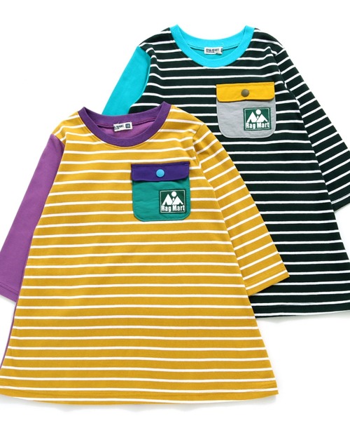 RAGMART（ラグマート）の「ナイロンポケットワンピース（ワンピース・キッズ・イエロー/グリーン・110cm/100cm/120cm/130cm）」の7枚目の写真