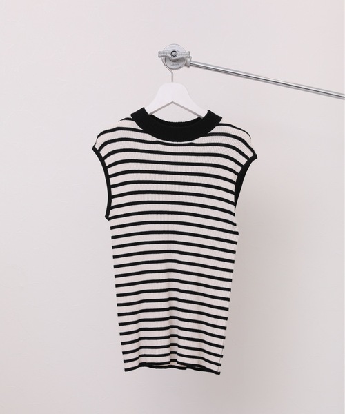 ap retro（アプレトロ）の「ハイネックノースリニット / サマーニット（ニット/セーター・レディース・ホワイト×ブラック/アイボリー/ブラック/ブルー/ブラウン・FREE）」の15枚目の写真