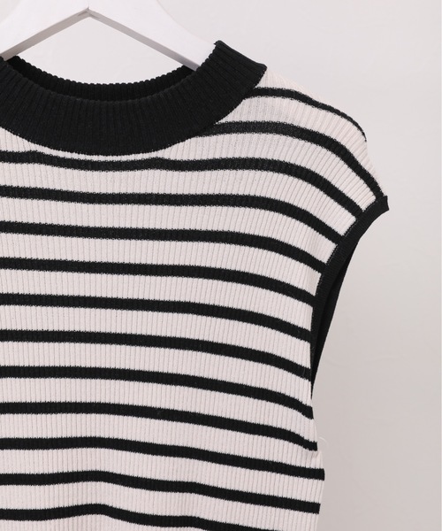 ap retro（アプレトロ）の「ハイネックノースリニット / サマーニット（ニット/セーター・レディース・ホワイト×ブラック/アイボリー/ブラック/ブルー/ブラウン・FREE）」の16枚目の写真