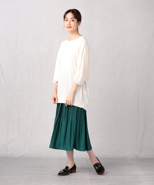 Comme　Ca　Mature（コムサマチュア）の「【セットアイテム】＜ウォッシャブル＞　チュニック×プリーツスカート（スカート・レディース・ホワイト/ブラック/カーキ・FREE）」の4枚目の写真