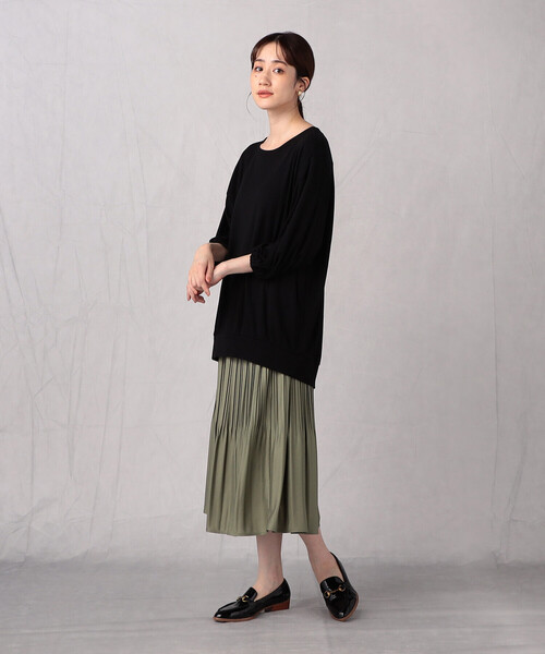 Comme　Ca　Mature（コムサマチュア）の「【セットアイテム】＜ウォッシャブル＞　チュニック×プリーツスカート（スカート・レディース・ホワイト/ブラック/カーキ・FREE）」の13枚目の写真