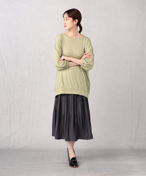 Comme　Ca　Mature（コムサマチュア）の「【セットアイテム】＜ウォッシャブル＞　チュニック×プリーツスカート（スカート・レディース・ホワイト/ブラック/カーキ・FREE）」の10枚目の写真
