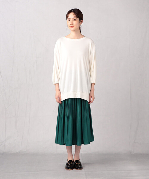 Comme　Ca　Mature（コムサマチュア）の「【セットアイテム】＜ウォッシャブル＞　チュニック×プリーツスカート（スカート・レディース・ホワイト/ブラック/カーキ・FREE）」の16枚目の写真
