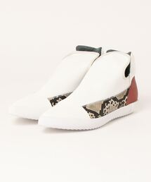 MANA マナ 5.5㎝ヒール ポインテッドトゥハイカットスニーカー