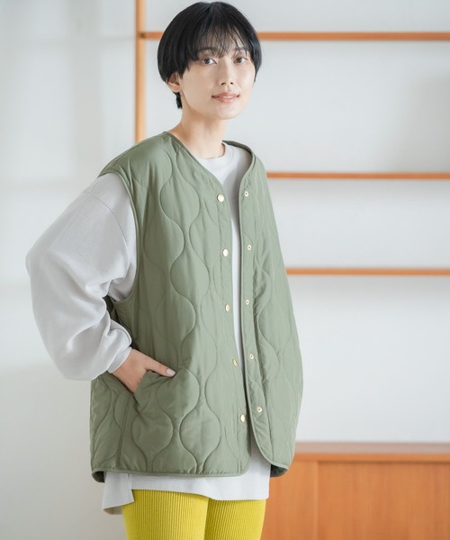 LEPSIM(レプシィム)の「キルティングベスト 346907(その他アウター・レディース・ブラック/カーキ・FREE)」の1枚目の写真