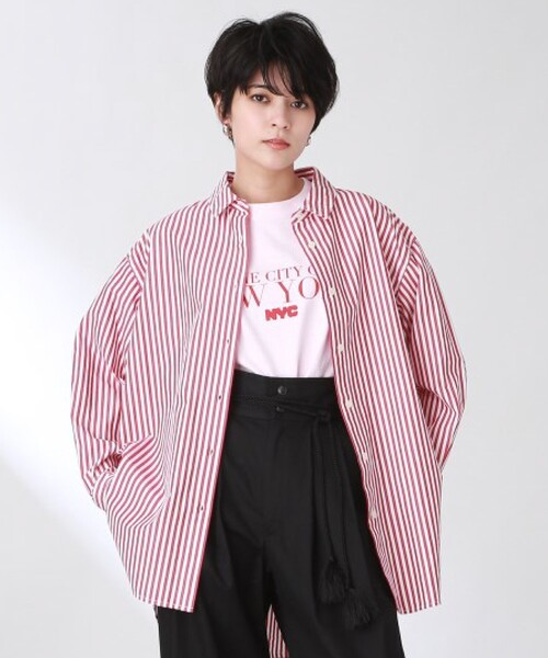 THE SHOP TK (ザ ショップ ティーケー )の「◆【CLUEL 9月号掲載】【ビッグシルエット】レギュラーカラーシャツ(シャツ/ブラウス・レディース・オリーブ/ホワイト系/ネイビー系2/レッド系4・11/12/13)」の1枚目の写真