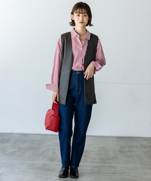 THE SHOP TK (ザ ショップ ティーケー )の「◆【CLUEL 9月号掲載】【ビッグシルエット】レギュラーカラーシャツ(シャツ/ブラウス・レディース・オリーブ/ホワイト系/ネイビー系2/レッド系4・11/12/13)」の7枚目の写真