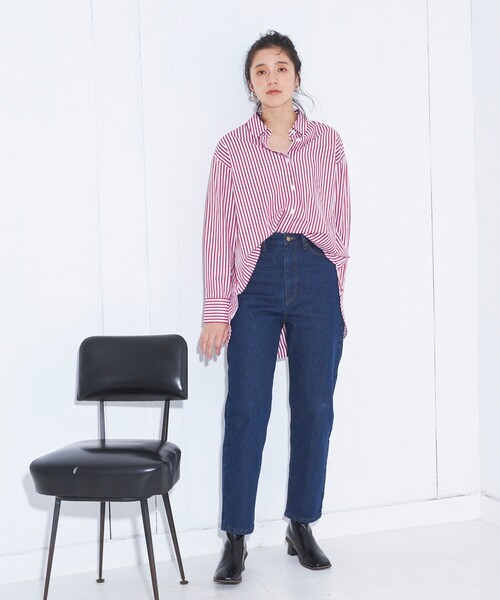 THE SHOP TK (ザ ショップ ティーケー )の「◆【CLUEL 9月号掲載】【ビッグシルエット】レギュラーカラーシャツ(シャツ/ブラウス・レディース・オリーブ/ホワイト系/ネイビー系2/レッド系4・11/12/13)」の19枚目の写真