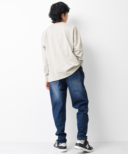 RAT EFFECT(ラットエフェクト)の「デニムテーパードパンツ(デニムパンツ・キッズ・ネイビー/ブルー/ケミカルウォッシュ・120/130/140/150/160)」の5枚目の写真