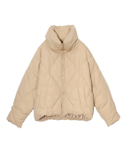 Re:EDIT（リエディ）の「[HITアウター][低身長サイズ有]ダイヤキルト中綿ダウンジャケット（ダウンジャケット/コート・レディース・アイボリー/ブラック/ベージュ/カーキ・MEDIUM/LARGE/SHORT）」の3枚目の写真