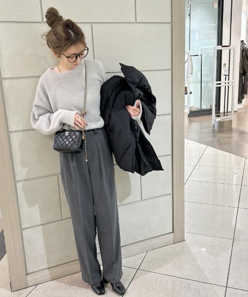 Re:EDIT（リエディ）の「[HITアウター][低身長サイズ有]ダイヤキルト中綿ダウンジャケット（ダウンジャケット/コート・レディース・アイボリー/ブラック/ベージュ/カーキ・MEDIUM/LARGE/SHORT）」の8枚目の写真