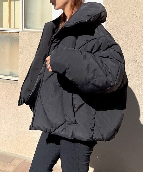 Re:EDIT（リエディ）の「[HITアウター][低身長サイズ有]ダイヤキルト中綿ダウンジャケット（ダウンジャケット/コート・レディース・アイボリー/ブラック/ベージュ/カーキ・MEDIUM/LARGE/SHORT）」の13枚目の写真