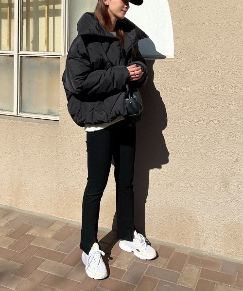 Re:EDIT（リエディ）の「[HITアウター][低身長サイズ有]ダイヤキルト中綿ダウンジャケット（ダウンジャケット/コート・レディース・アイボリー/ブラック/ベージュ/カーキ・MEDIUM/LARGE/SHORT）」の14枚目の写真