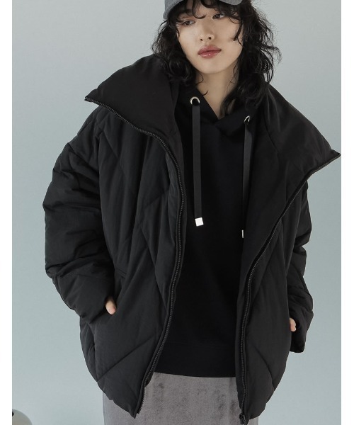 Re:EDIT（リエディ）の「[HITアウター][低身長サイズ有]ダイヤキルト中綿ダウンジャケット（ダウンジャケット/コート・レディース・アイボリー/ブラック/ベージュ/カーキ・MEDIUM/LARGE/SHORT）」の22枚目の写真