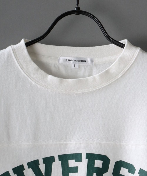 SITRY（シトリー）の「wide silhouette football T-shirt/ワイドシルエット フットボール ロングスリーブTシャツ（Tシャツ/カットソー・メンズ・ホワイト/アッシュグレー/マスタード/グリーン/ネイビー・M/L）」の6枚目の写真