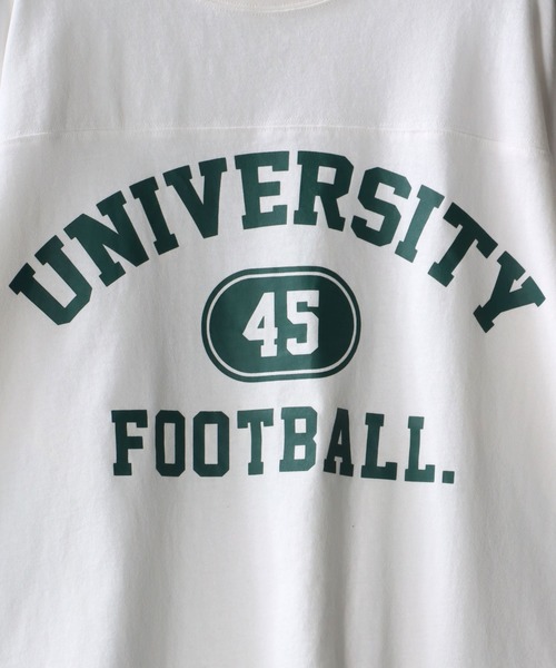 SITRY（シトリー）の「wide silhouette football T-shirt/ワイドシルエット フットボール ロングスリーブTシャツ（Tシャツ/カットソー・メンズ・ホワイト/アッシュグレー/マスタード/グリーン/ネイビー・M/L）」の7枚目の写真
