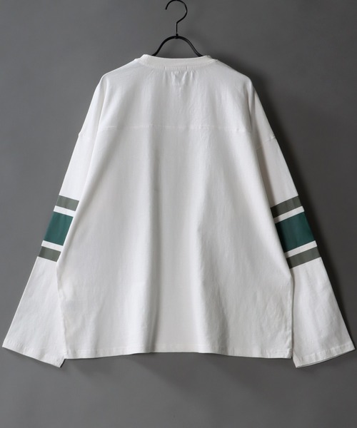 SITRY（シトリー）の「wide silhouette football T-shirt/ワイドシルエット フットボール ロングスリーブTシャツ（Tシャツ/カットソー・メンズ・ホワイト/アッシュグレー/マスタード/グリーン/ネイビー・M/L）」の10枚目の写真