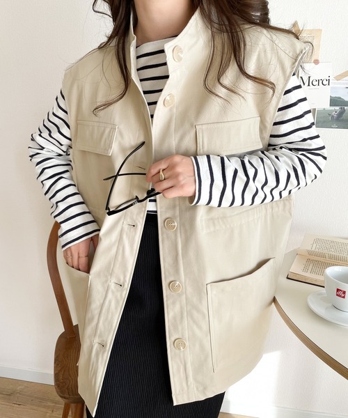 プラスワンでこなれ感。bigポケットミリタリーベスト