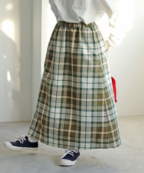 PAR ICI（パーリッシィ）の「トラッドチェック ロングスカート 