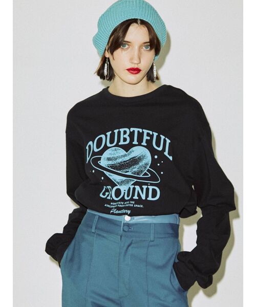 jouetie（ジュエティ）の「ハートサターンロンT（Tシャツ/カットソー・レディース・ブラック/オフホワイト/ブルー・MEDIUM）」の13枚目の写真