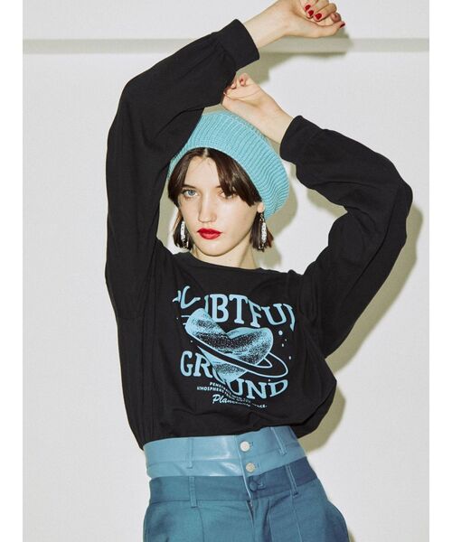 jouetie（ジュエティ）の「ハートサターンロンT（Tシャツ/カットソー・レディース・ブラック/オフホワイト/ブルー・MEDIUM）」の4枚目の写真