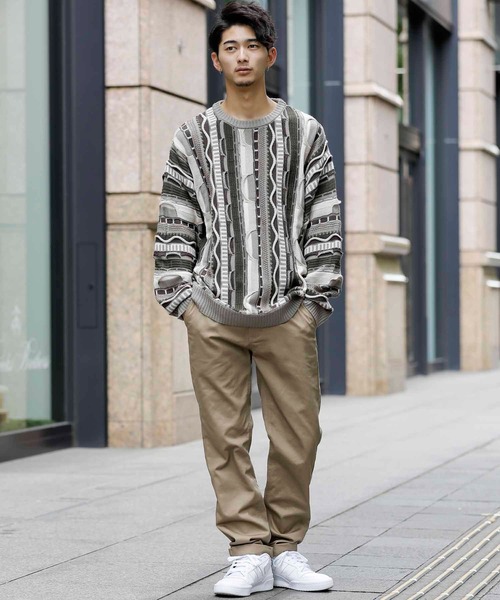 ADMIX/ATELIER SAB MEN（アドミックスアトリエサブメン）の「OLDヴィンテージ風 ジャカード織り ／ クルーネックセーター（ニット/セーター・メンズ・ベージュ系その他/ブラック系その他・48/50）」の3枚目の写真