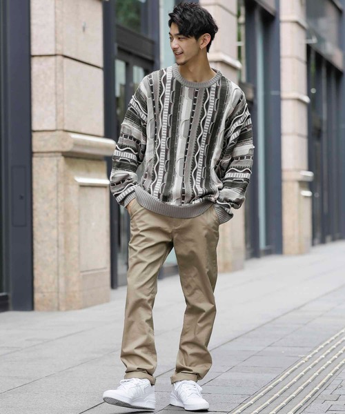 ADMIX/ATELIER SAB MEN（アドミックスアトリエサブメン）の「OLDヴィンテージ風 ジャカード織り ／ クルーネックセーター（ニット/セーター・メンズ・ベージュ系その他/ブラック系その他・48/50）」の5枚目の写真