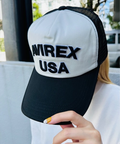 AVIREX(アヴィレックス)の「AVIREX / USA メッシュキャップ 14407200(キャップ・レディース・ホワイト/ブラック/ネイビー/ブラック系その他/カーキ・FREE)」の2枚目の写真