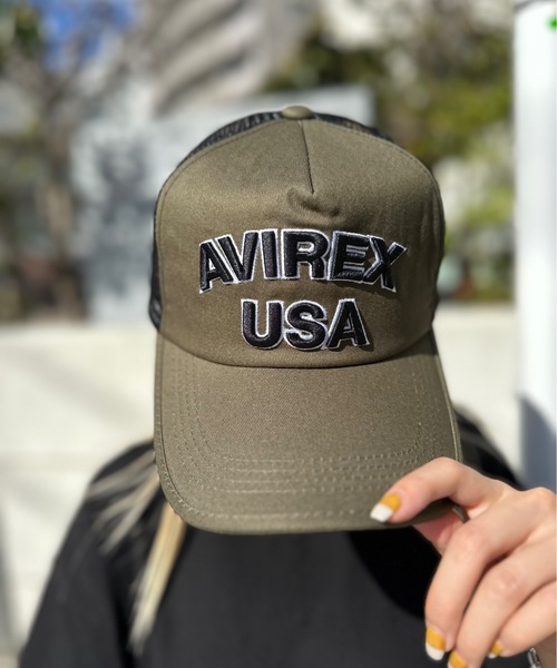 AVIREX(アヴィレックス)の「AVIREX / USA メッシュキャップ 14407200(キャップ・レディース・ホワイト/ブラック/ネイビー/ブラック系その他/カーキ・FREE)」の1枚目の写真