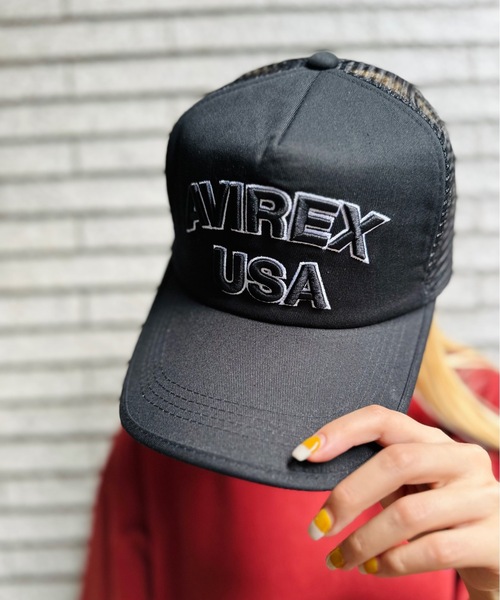 AVIREX(アヴィレックス)の「AVIREX / USA メッシュキャップ 14407200(キャップ・レディース・ホワイト/ブラック/ネイビー/ブラック系その他/カーキ・FREE)」の3枚目の写真