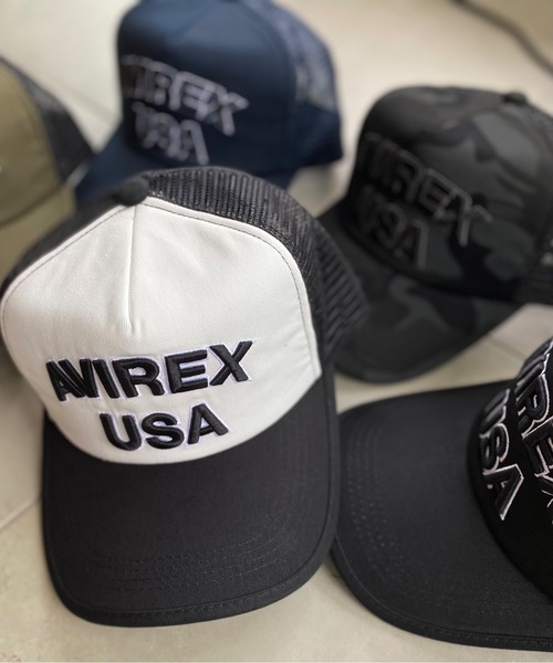 AVIREX(アヴィレックス)の「AVIREX / USA メッシュキャップ 14407200(キャップ・レディース・ホワイト/ブラック/ネイビー/ブラック系その他/カーキ・FREE)」の6枚目の写真