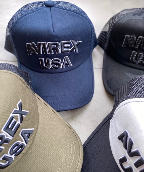 AVIREX(アヴィレックス)の「AVIREX / USA メッシュキャップ 14407200(キャップ・レディース・ホワイト/ブラック/ネイビー/ブラック系その他/カーキ・FREE)」の7枚目の写真