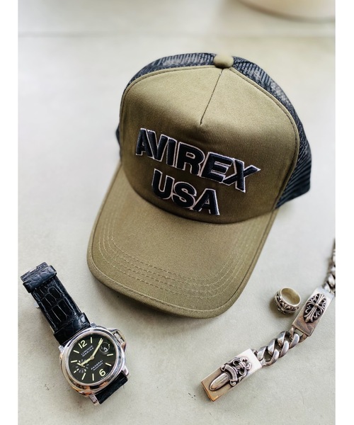 AVIREX(アヴィレックス)の「AVIREX / USA メッシュキャップ 14407200(キャップ・レディース・ホワイト/ブラック/ネイビー/ブラック系その他/カーキ・FREE)」の16枚目の写真