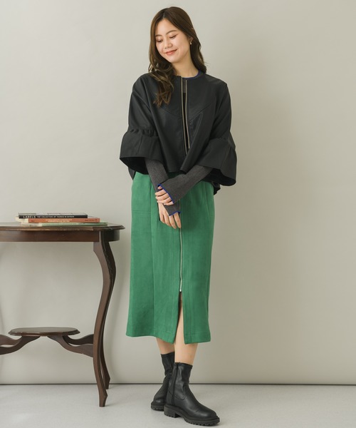 KATHARINE ROSS(キャサリンロス)の「【KATHARINE ROSS】Vヨークレザーノーカラージャケット(ノーカラージャケット・レディース・アイボリー/ブラック・MEDIUM)」の15枚目の写真