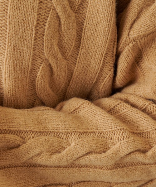 Whim Gazette（ウィムガゼット）の「ニットケーブルプルオーバー（ニット/セーター・レディース・グレー/キャメル・FREE）」の10枚目の写真
