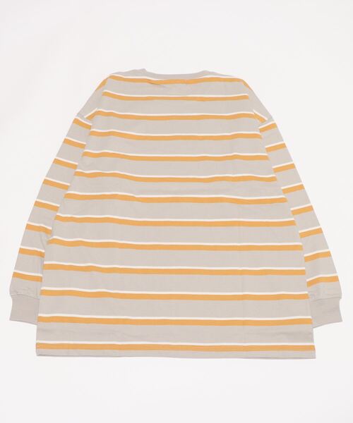 Beno（ビーノ）の「レトロボーダーTEE ロングスリーブTシャツ（Tシャツ/カットソー・メンズ・ホワイト×ネイビー/グリーン系その他/グリーン系その他2/ホワイト×グリーン/ブルー系その他/ブルー系その他2/ベージュ系その他/ネイビー系・L/LL/M）」の9枚目の写真