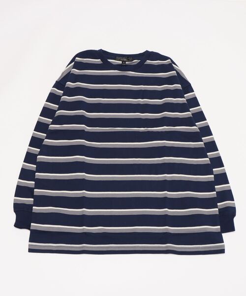 Beno（ビーノ）の「レトロボーダーTEE ロングスリーブTシャツ（Tシャツ/カットソー・メンズ・ホワイト×ネイビー/グリーン系その他/グリーン系その他2/ホワイト×グリーン/ブルー系その他/ブルー系その他2/ベージュ系その他/ネイビー系・L/LL/M）」の21枚目の写真